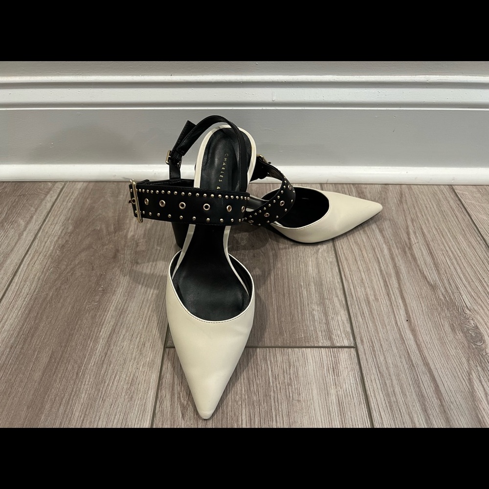 Charles & Keith Studded pointed slingbacks women S7.5